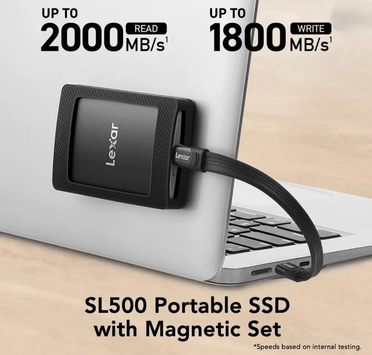 Lexar 1TB Extreme Portable SSD 2000MB/s USB-C USB 3.2 IP65 SL500 With Mag Set