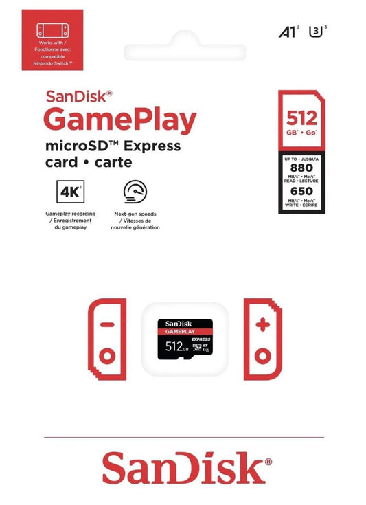 Nintendo Switch 2 - 512GB Micro Sd Express (SanDisk)! Fastest Card For Gameplay