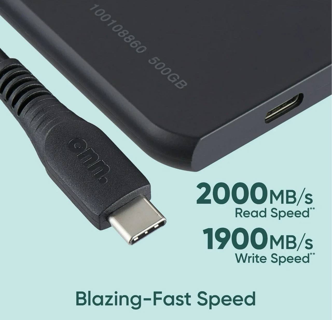 ONN Extreme Portable 512GB USB-C 3.2 Gen 2 External SSD