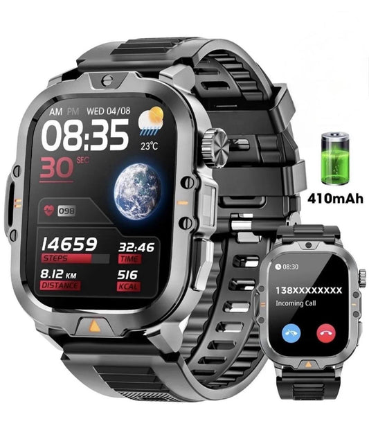 2025 MINGWEAR TANK MILITARY GPS Smart Watch For Men Waterproof F. TRACK (SEALED)